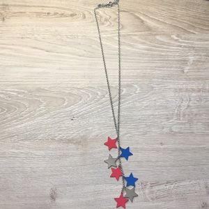 Red, silver, and blue star necklace ⭐️